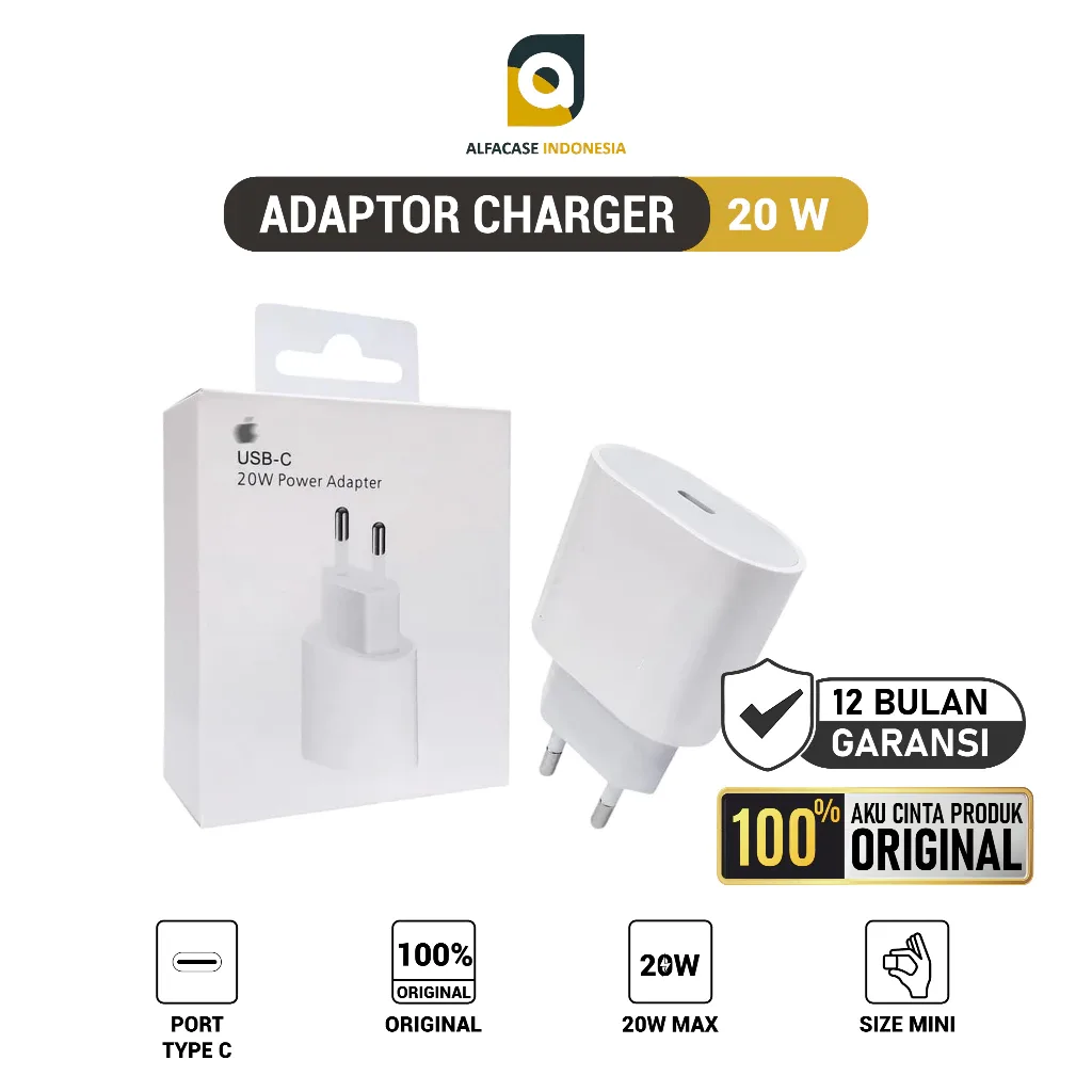 ADAPTOR CHARGER IPHONE 20W USB-C