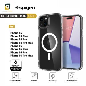 SPIGEN ULTRA HYBRID MAGFIT CLEAR CASE FOR IPHONE 15 - 16 SERIES